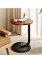 End Table, Coffee Table, Round Side Table, Sofa Side Table Snack Coffee Table, Portable Easy to Asse - 2