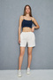 Women's Summer Stone Color Muslin Fabric Pocket Detail Comfortable Spacious Shorts - 5