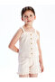 Ecru Strappy Girl's Blouse and Shorts 2-Piece - 2