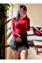 Women's Burgundy Cotton Finger Snap Bady - 2