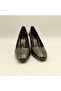 Beatriz Black Leather Triangle Heeled Women's Shoes - 6