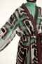 Brown Full Length Kimono – Belted, Light and Modern Summer Pareo P2510 - 8