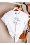 Minimal Linear “Woman and Butterfly” Printed T-Shirt – Artistic Oversize Women's Style - 2