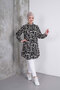 Black and White Maze Pattern Shirt Tunic - 4
