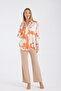 Patterned Oversize Loose Satin Shirt - 4