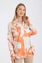 Patterned Oversize Loose Satin Shirt