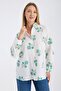Floral Embroidered Fabric Oversize Casual Shirt - 5