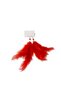 Red Feather Earrings with Glass Bead Detail - Boho Style Long Earrings - 5