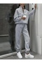 Winter Women's Gray Jogger Oversized Plus Size Sportswear Loose Fit Stretchy Comfortable Fabric Sweatpants - 4