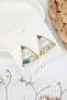 Women's Steel Anti-Tarnish Triangle Earrings Geometric Yellow Design - 2
