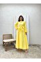 Hijab Yellow Big Bow Poplin Flared Dress - 4