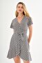 Tie-Up Flounce Double Breasted Dress - 4