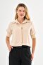 Short Shirt with Hidden Button Sleeve Detail - 3