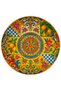 Mosso Multicolor Flowers and Lemon Detailed Woven Base Round Rug Mosso80