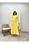 Hijab Yellow Big Bow Poplin Flared Dress - 3