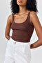 Brown Thick Strap Tank Top - 3