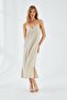 4252 Women's Rope Strap V-Neck Dress Stone