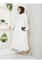 Women's Buttoned Strawberry Fabric White Double Suit - 4