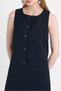 Black Front Button Pleated Dress 251627 - 4