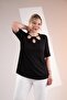1112053 Women's Plus Size Collar Detailed Blouse Black