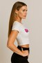 Women's White Crop Short T-Shirt 90's Baby Retro Printed Combed Crop Short Waist Short Sleeve Summer T-Shirt - 6