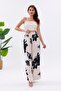 Colorful Floral Patterned Viscose Palazzo Trousers - 2