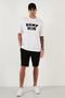 Men's Black Oversize T-Shirt Dump Him Font Printed Black Oversize Short Sleeve Combed Cotton Summer T-Shirt - 4
