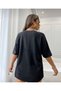 California West Coast Printed Black Oversize Cotton Tshirt Unisex - 3