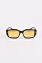 Caramello Unisex Black Frame Orange Glass Sunglasses - 4