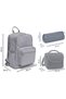Primary and Secondary School School Bag Trio - Boy, Navy Blue Beige Colored Striped - 3