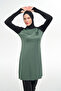 Raglan Sleeve Lycra Full Covered Hijab Swimsuit 3131 Pine Green - 7