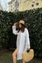 Women's Straw Detailed Oversized Muslin Kimono 700-3441 - 5