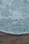Lunessa Blue Oval Nordic Pattern Soft Non-Slip Machine Washable Bath Mat Set of 2 - 4