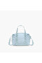 Solid Lunch Bag with Adjustable Strap and Zip Closure - 4