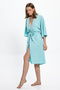 Women's Mint Green Striped Long Kimono 25Pl05St - 6