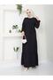 Women's Ayrobin Black Elegant and Comfortable Fit Full-Length Hijab Dress - 4