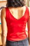 Women's Seasonal Sleeveless V-Neck Knitwear T-Shirt - 2