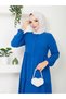 Women's Ayrobin Blue Stylish and Comfortable Cut Fabric Full Length Hijab Dress - 6