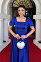 Satin Fabric Square Neck Balloon Sleeve Midi Dress - Cobalt Blue - 3