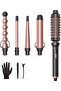 Wavytalk 5 in 1 Curling Wand Set, Multi Curl, Curling Iron Set with Thermal Brush and 4 Interchangea