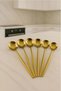 6 Pieces Gold Detailed Spoon Set |   6 Piece Luxury Dinner Spoon Set 22 cm - 2