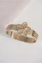 Stainless Steel Flower Detailed Handcuff Bracelet - 2