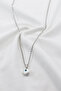 Framed White Evil Eye Beaded Bijoux Necklace (Steel Chain 60 cm), Silver Color - 2