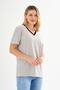 V-Neck Striped T-Shirt - 5