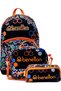 03673 Set of Three United Colors of Benetton School Bag Primary School Bag Black