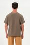 100% Cotton Comfortable Fit V-Neck Khaki Green Efil Efil Muslin T-Shirt - 7