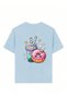 Girl's White T-Shirt Girl's Tshirt Donut Printed - 3
