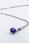Rimmed Dark Navy Blue Evil Eye Beaded Bijoux Necklace (Steel Chain 60 cm), Silver Color - 5