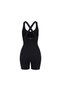 Women's Push up Seamless Shorts Jumpsuit - Gathering Cross Strap Sports Yoga Pilates Jumpsuit – Black 1855 - 3