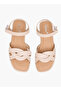 Girls Strap Detail Sandals with Hook and Loop Closure